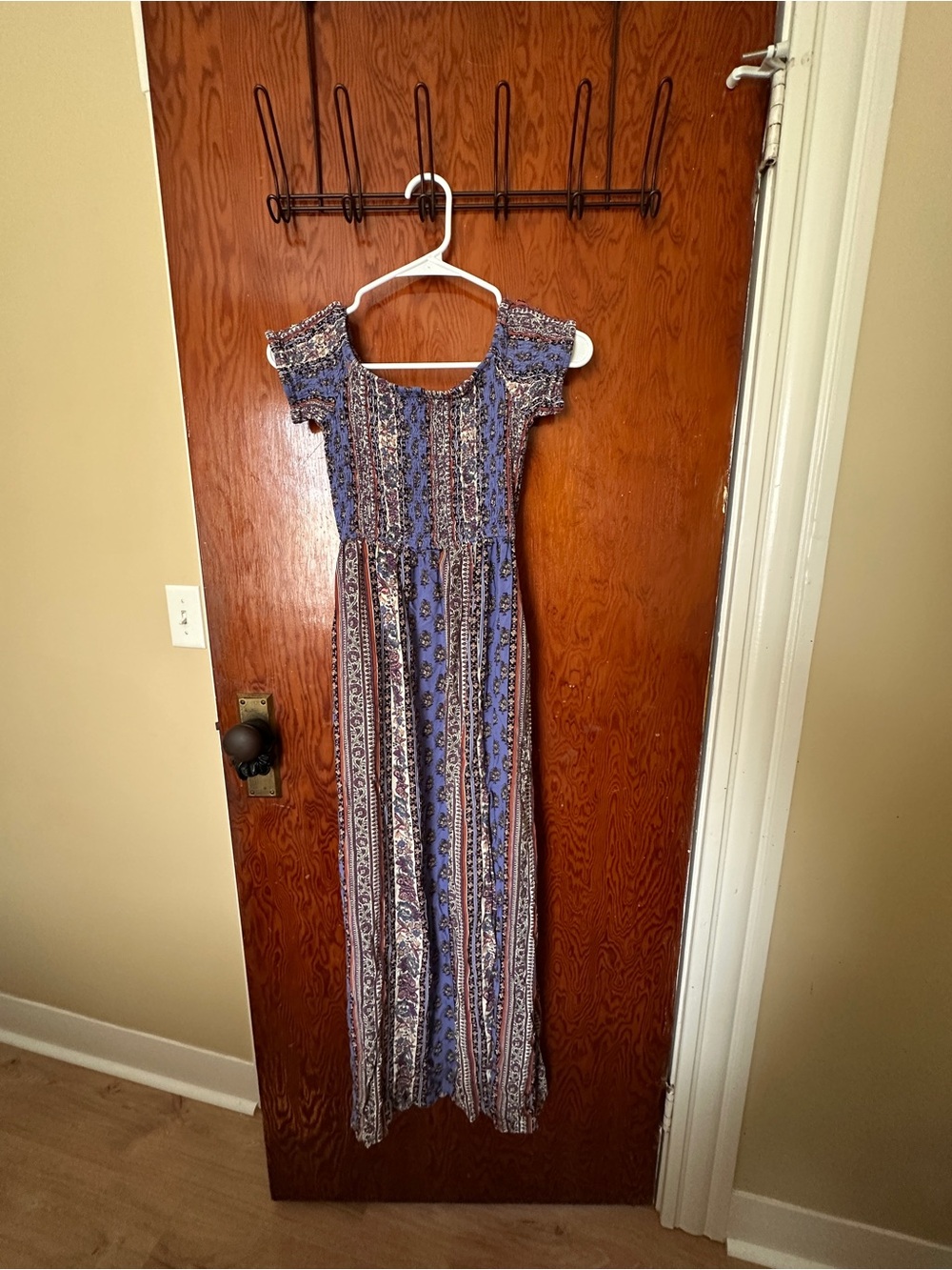 Band of Gypsies Blue Lavender Patterned Maxi Dress